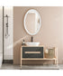 Bali White Ribbed Oval Mirror