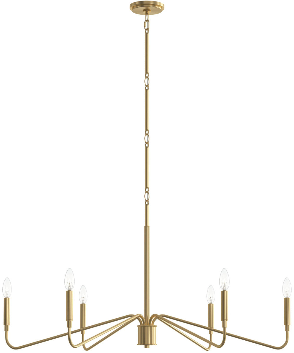 Pilar 6-Light Chandelier Brushed Gold