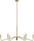 Pilar 6-Light Chandelier Brushed Gold