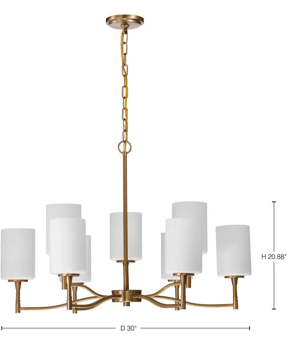 Liam 9-Light Chandelier Burnished Brass