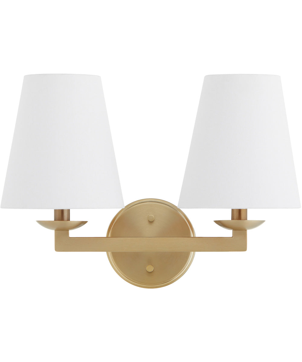 Karnes 2-light Wall Mount Light Fixture Aged Brass