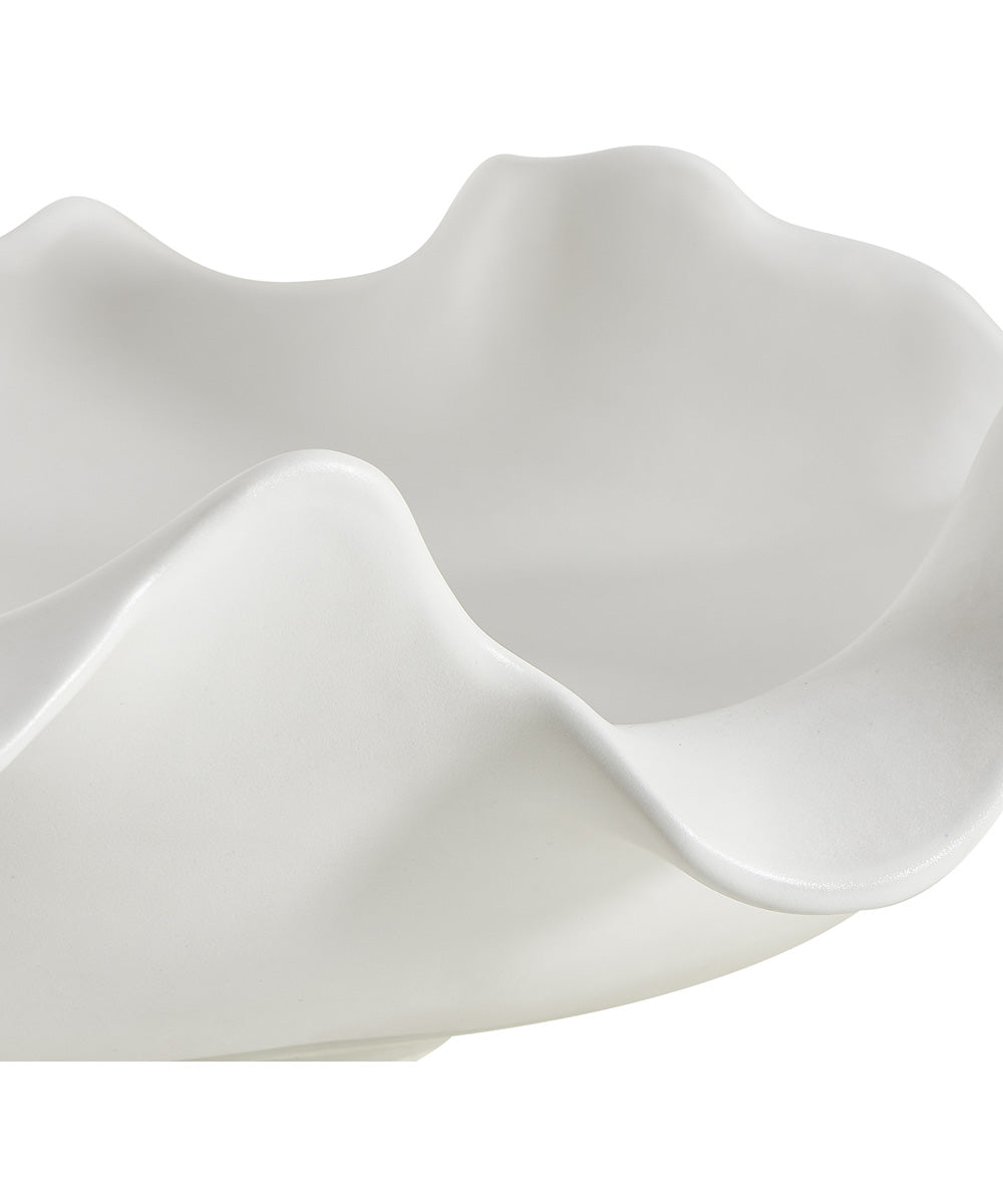 Wave Crest White Outdoor Bowl