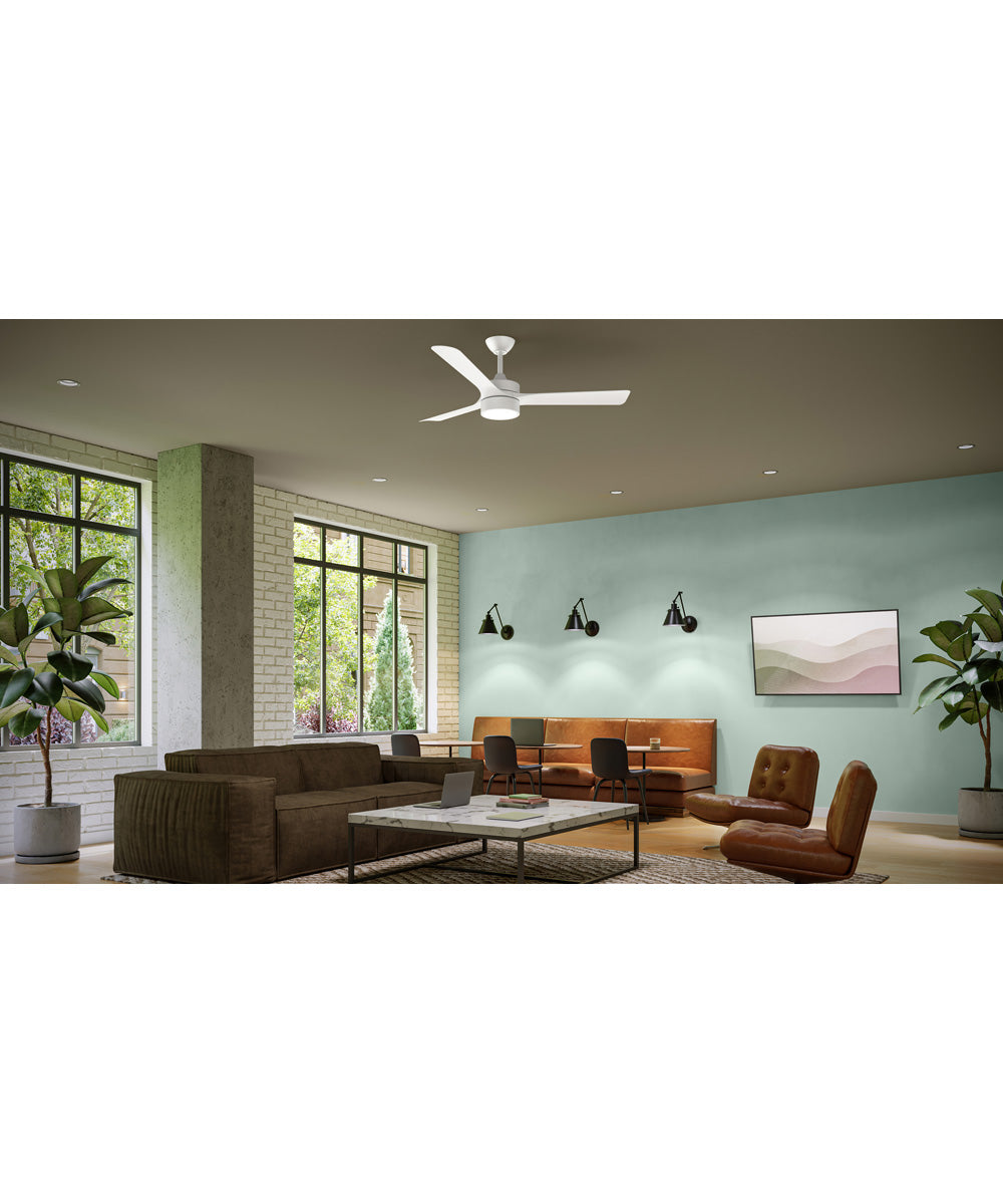 Axion II 52 in. 3-Blade Modern LED Ceiling Fan Matte White