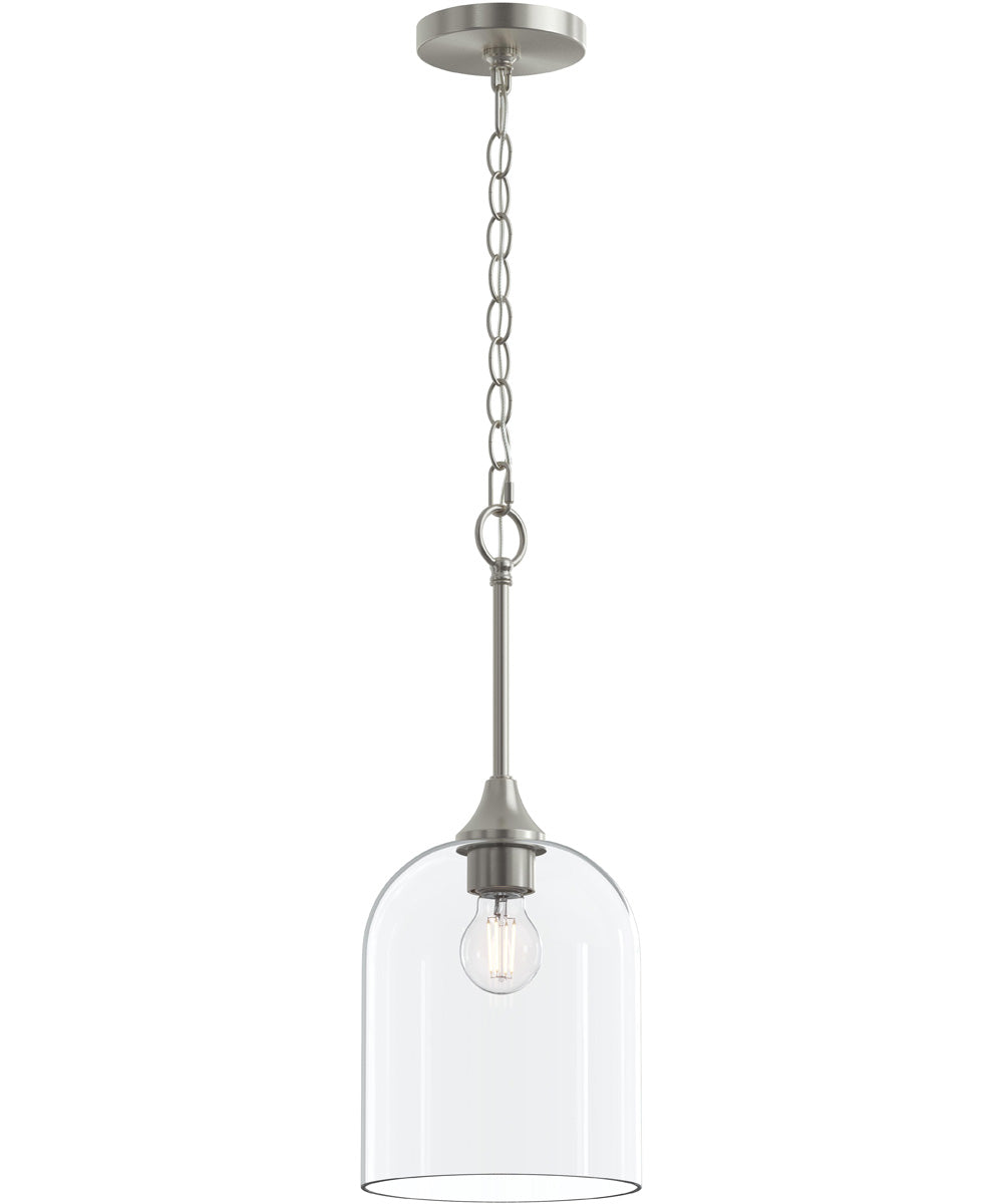Ilia 1-Light Pendant with Clear Glass Shade Brushed Nickel