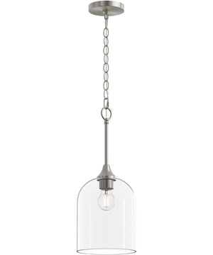 Ilia 1-Light Pendant with Clear Glass Shade Brushed Nickel