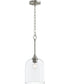 Ilia 1-Light Pendant with Clear Glass Shade Brushed Nickel