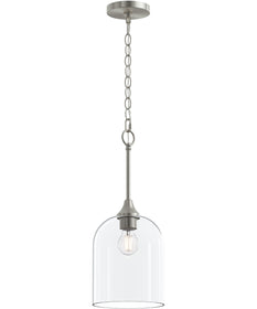 Ilia 1-Light Pendant with Clear Glass Shade Brushed Nickel