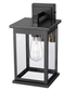11"H Bowton II Outdoor Wall Light - Motion Sensor Dusk to Dawn Matte Black Finish with Glass Shade by Millennium Lighting
