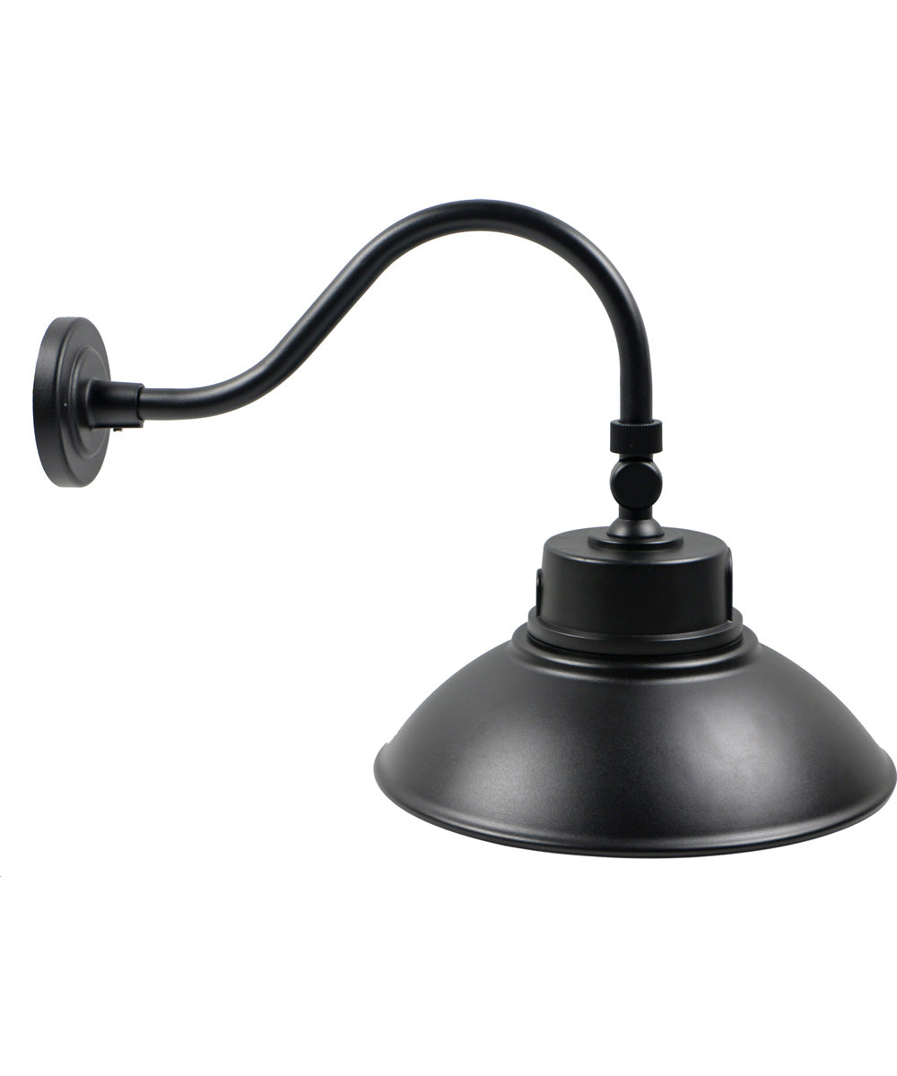 Outdoor Barn Gooseneck Wall Light Black Finish, 15"h