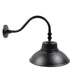 Outdoor Barn Gooseneck Wall Light Black Finish, 15"h
