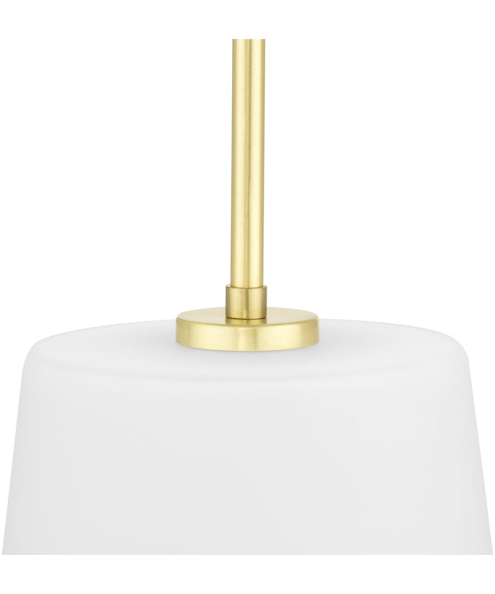 Clarion 1-Light Etched White Pendant P500429 Satin Brass