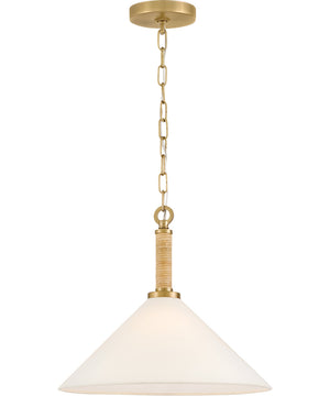 Cove 1-Light Medium Pendant in Lacquered Brass
