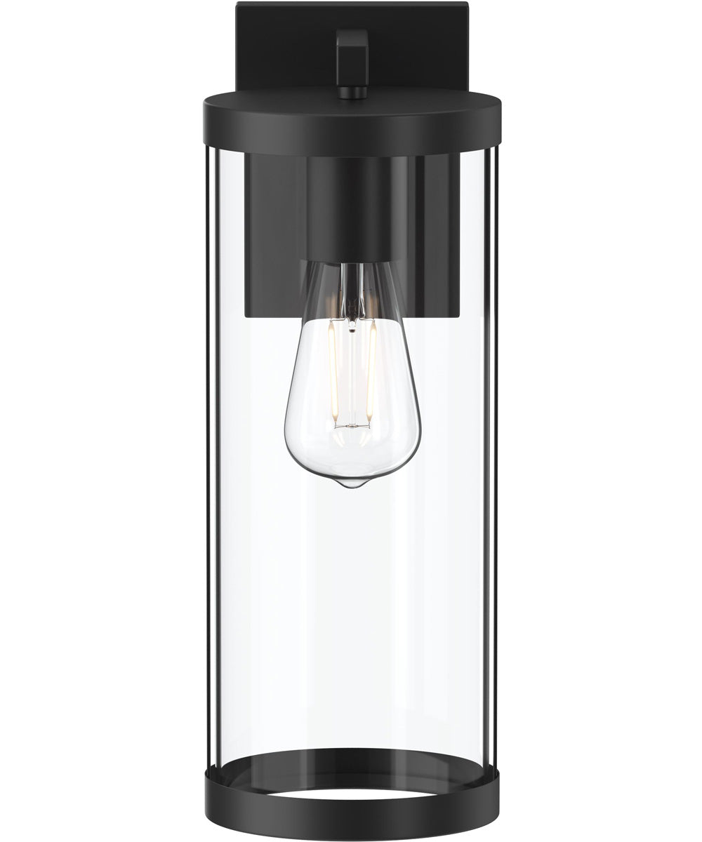 Kagen Large Outdoor Wall Light with Clear Glass Panels Matte Black
