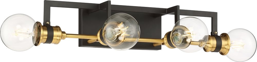 22"W Intention 4-Light Vanity & Wall Warm Brass / Black