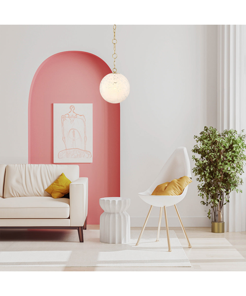 Wine Flower 1 Light Pendant Brushed Gold