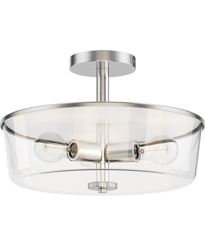 Fuller 3-Light Semi Flush/Pendant Convertible Satin Nickel