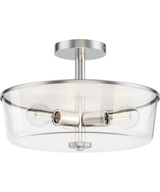 Fuller 3-Light Semi Flush/Pendant Convertible Satin Nickel