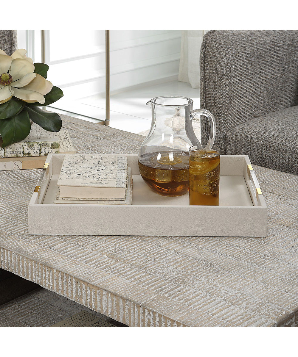 Wessex White Shagreen Tray