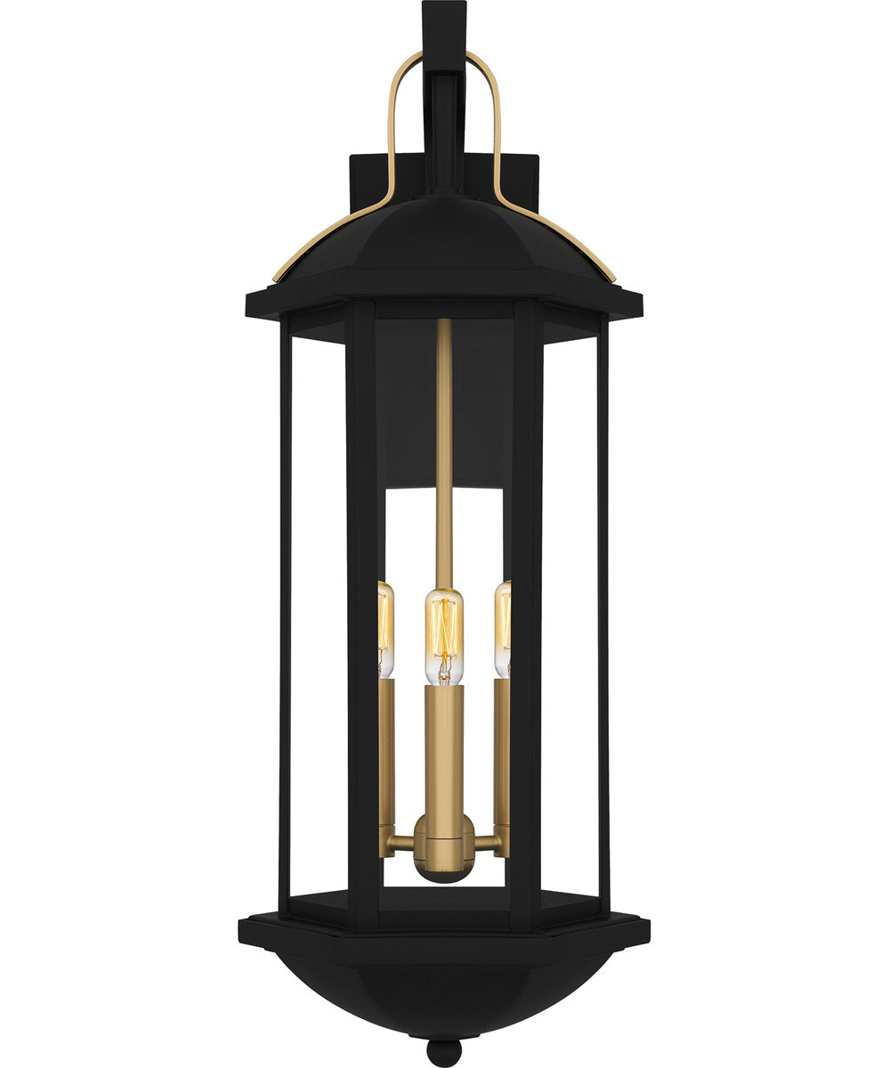 Crestfield Large 3-light Outdoor Wall Light  Coastal Armour Aluminum Matte Black