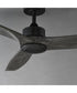 Woodwind 52 inch Solid Wood Blade Fan w LED Light Kit Black