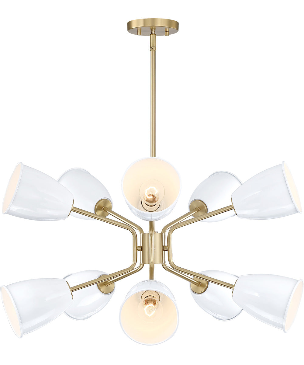 Biba 10 Light Chandelier  Brushed Gold