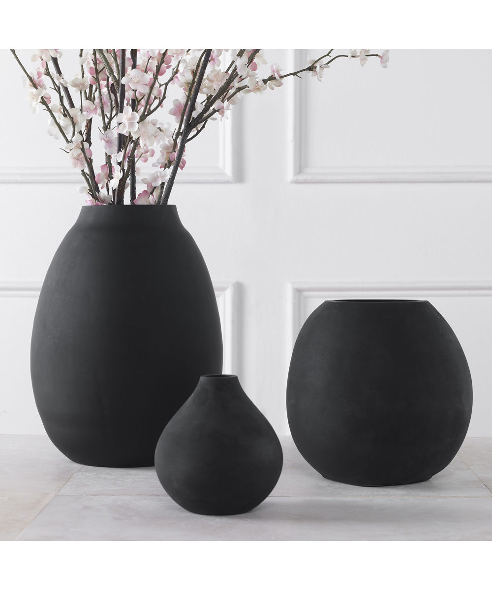 Hearth Matte Black Vases, Set of 3