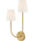 Cora 2-Light Large Two Light Sconce in Lacquered Brass