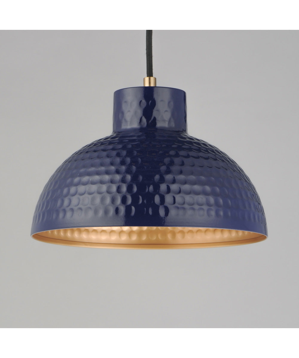 Rockport 10 inch 1-Light Pendant Green / Natural Aged Brass