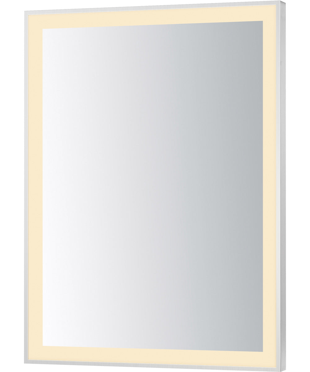 Framed 24x32 LED Mirror - 3CCT Satin Nickel