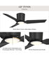 Rynn 48-in. 3-Blade Flush Mount Modern LED Ceiling Fan Matte Black
