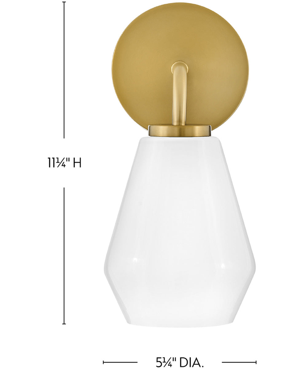 Gio 1-Light Medium Single Light Vanity in Lacquered Brass