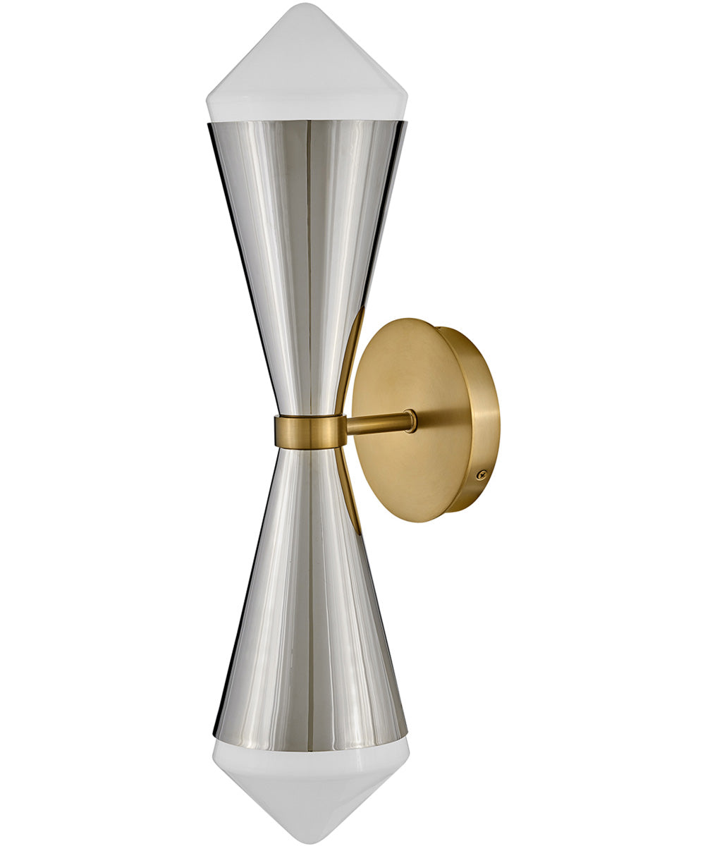 Betty 2-Light Large Two Light Sconce in Polished Nickel