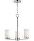 Lateral 3-Light Chandelier Satin Nickel