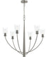 Jheni 6-Light Chandelier with Clear Glass Shades Brushed Nickel