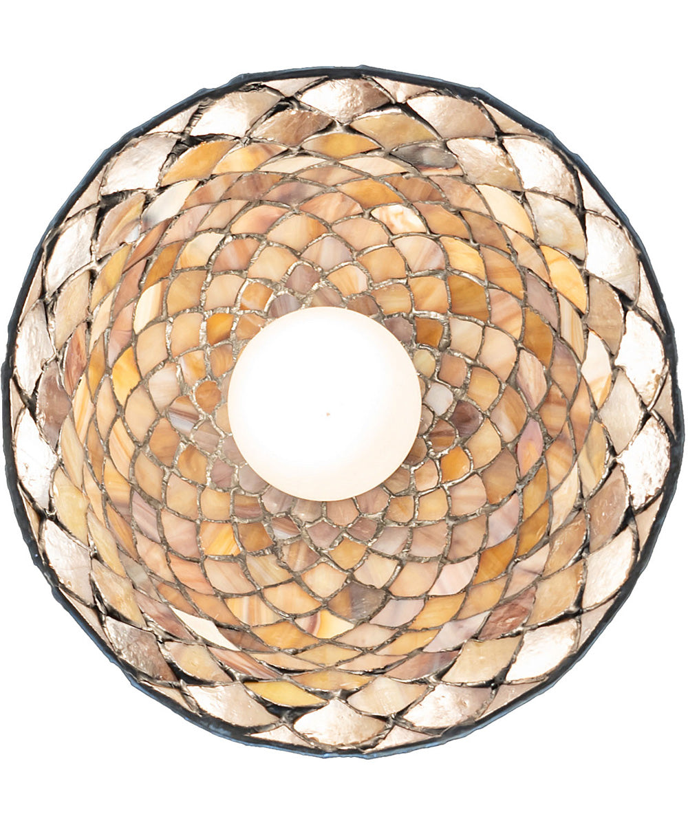 8" Wide Tiffany Fishscale Flushmount