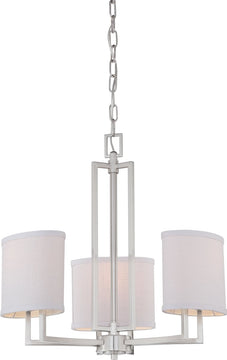 21"W Gemini 3-Light Chandelier Brushed Nickel