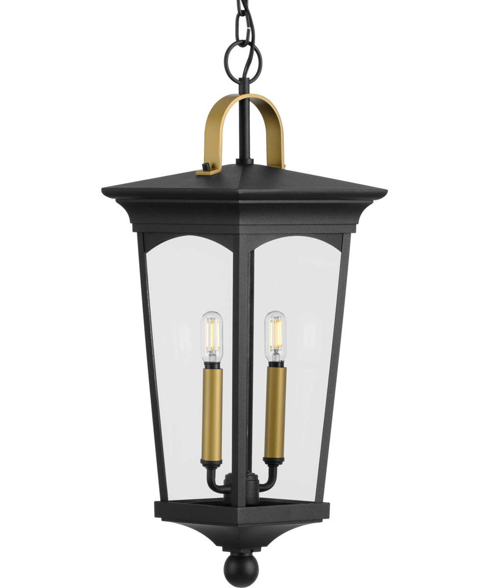 Chatsworth Black 2-Light Hanging Lantern Textured Black