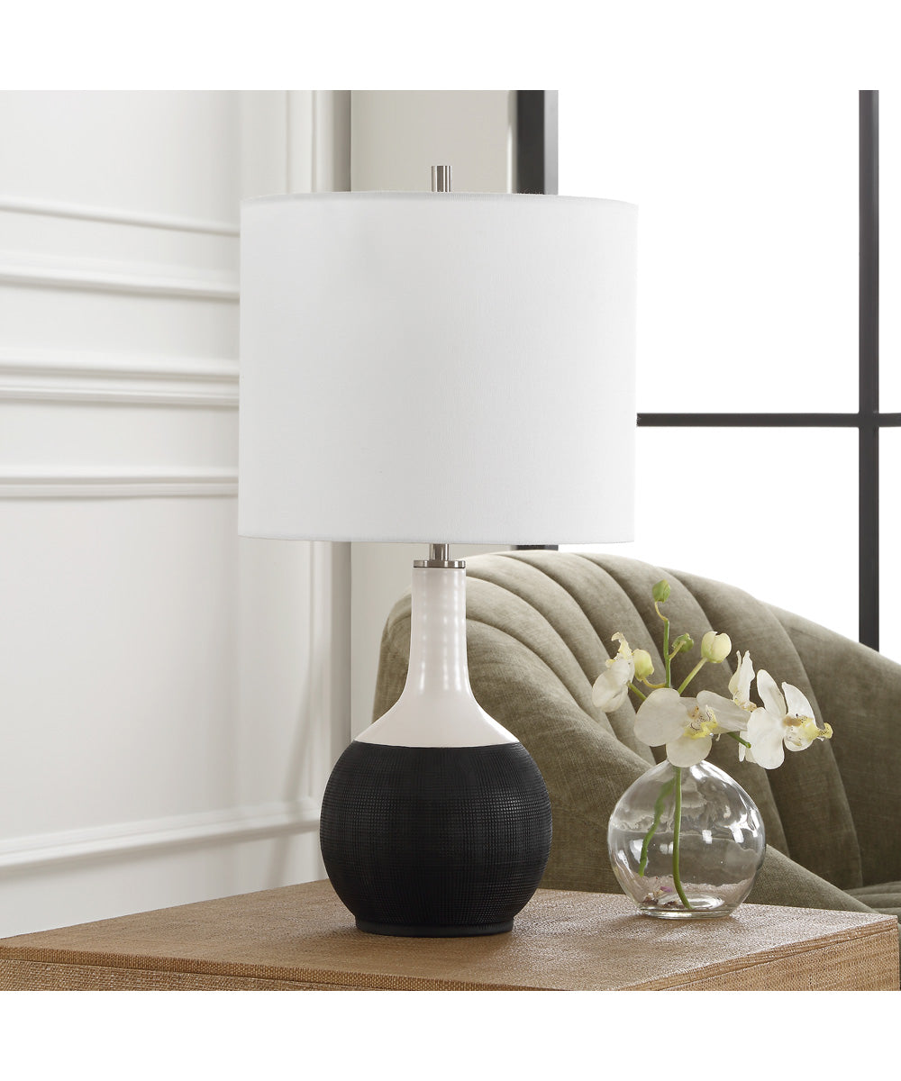Ceramic Accent Lamp in Matte Black and White