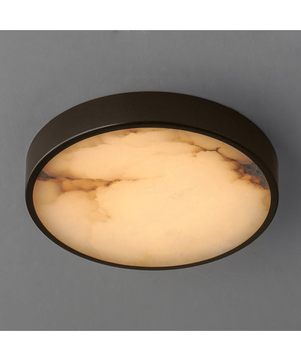 Slab 7 inch LED Alabaster Flush Mount Dark Bronze