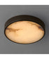 Slab 7 inch LED Alabaster Flush Mount Dark Bronze