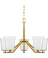 Vertex 5-Light Etched White Contemporary Chandelier Brushed Gold