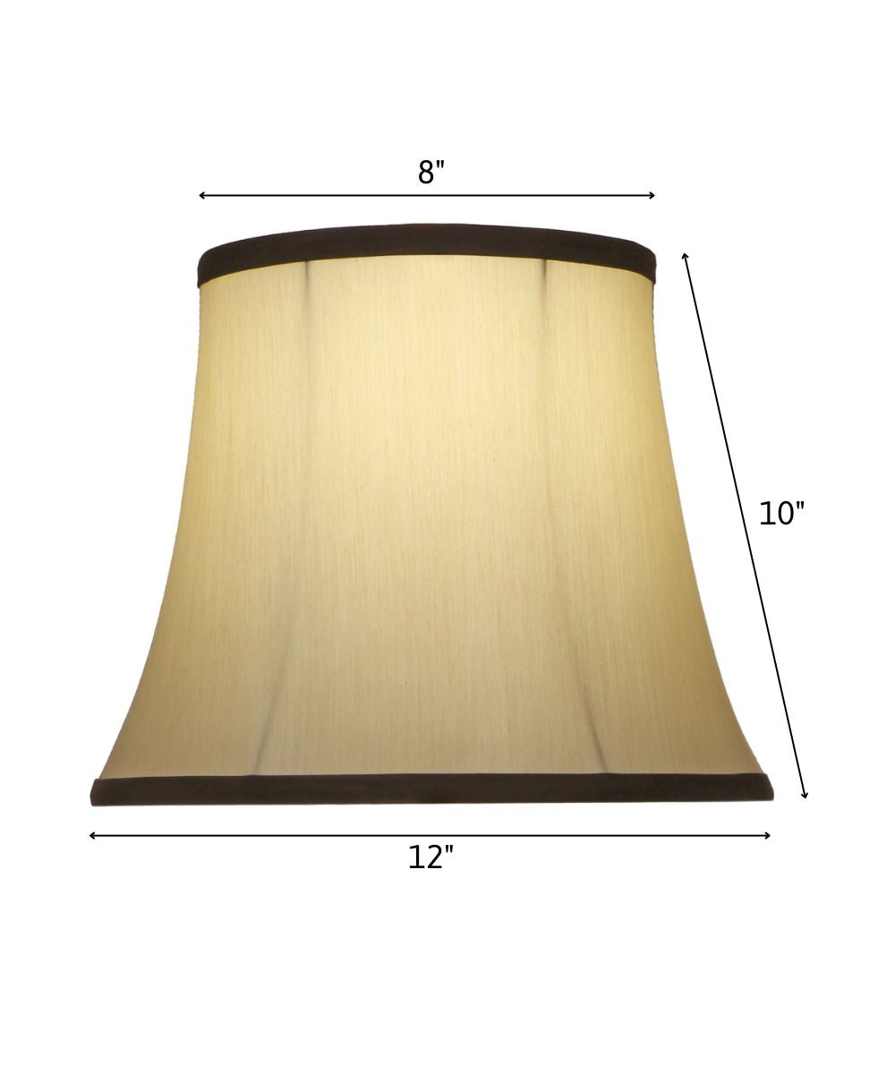8x12x10 Eggshell with Black Trim Silksheen Bell Softback Lampshade