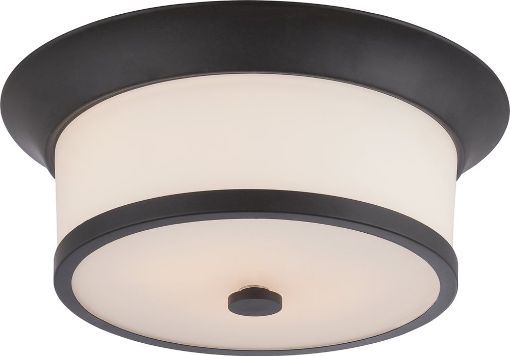 13"W Mobili 2-Light Close-to-Ceiling Aged Bronze
