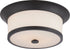 13"W Mobili 2-Light Close-to-Ceiling Aged Bronze