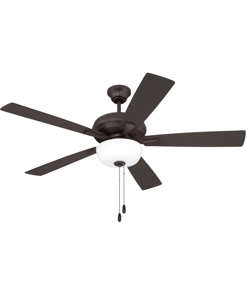 EOS 2 Light Frosted White Bowl 52" Ceiling Fan 2-Light Fan Classic Bronze