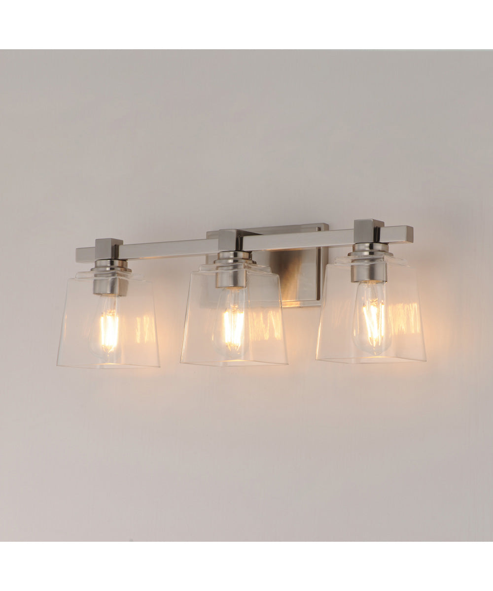 Cubos 3-Light Bath Vanity Satin Nickel
