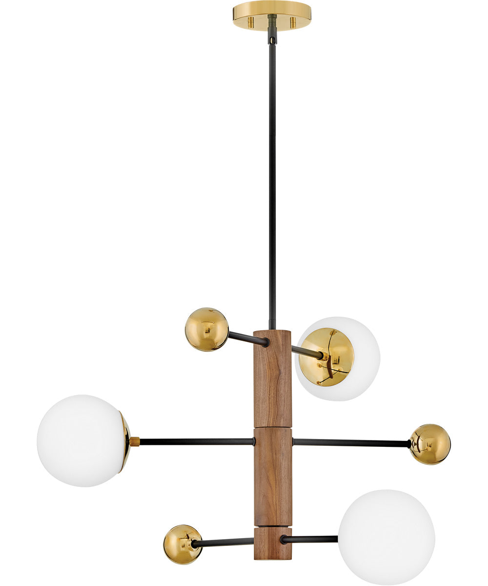 Auggie 3-Light Medium Adjustable Multi Tier Chandelier in Bright Brass