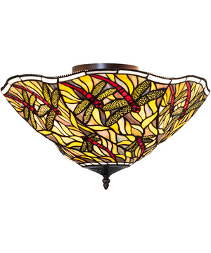 19" Wide Swirling Dragonfly Flushmount