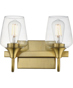 Goblet 2-Light Wall Sconce Natural Aged Brass