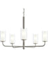 Mack 5-Light Chandelier with Layered Glass Shades Brushed Nickel